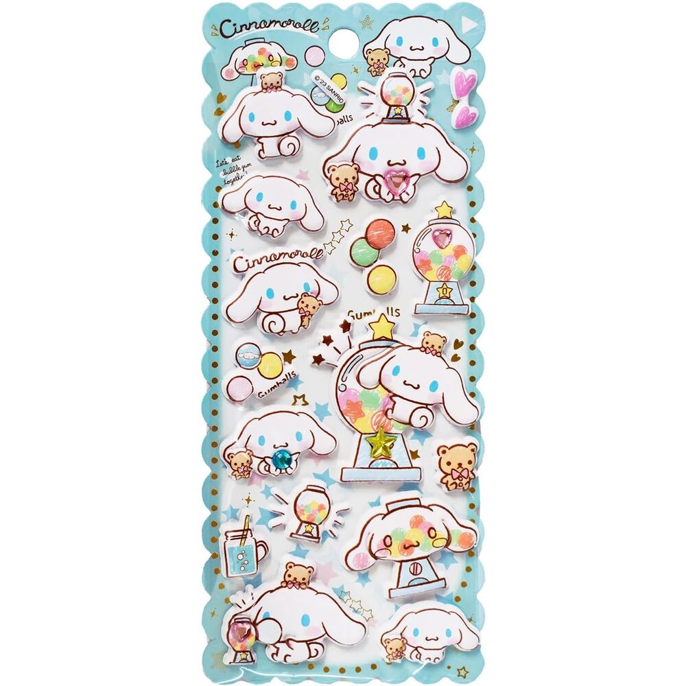 Pegatinas relieve Cinamoroll Hello Kitty surtido