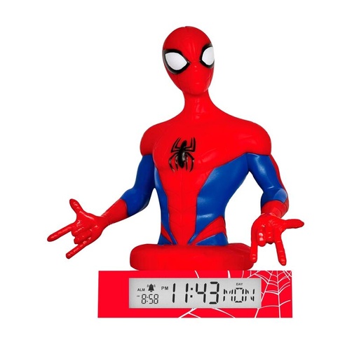 [8435507886512] Lampara 3D con despertador Spiderman Marvel