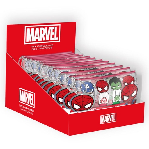 [18445484512080] Set 4 subrayadores Los Vengadores Avengers Marvel surtido