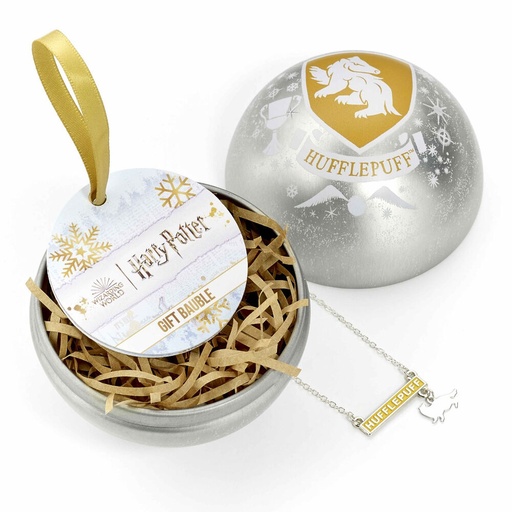 [5055583448942] Colgante Hufflepuff + Bola de Navidad Harry Potter