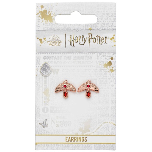 [5055583450815] Pendientes Fawkes Rose Gold Harry Potter
