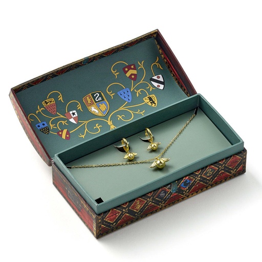 [5055583462825] Set Colgante + pendientes Snitch Dorada Harry Potter
