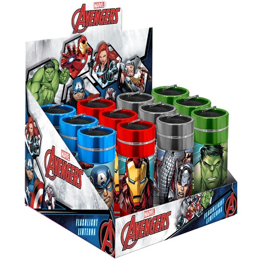 [8032780605658] Linterna LED aluminio Los Vengadores Avengers Marvel surtido