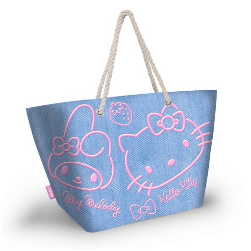 [8445118086614] Bolsa playa Denim Hello Kitty