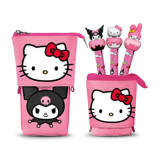 [8445118087932] Portatodo + 3 boligrafos borrables Hello Kitty