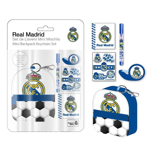 [8445484534351] Set papaleria Mini Mochila Real Madrid