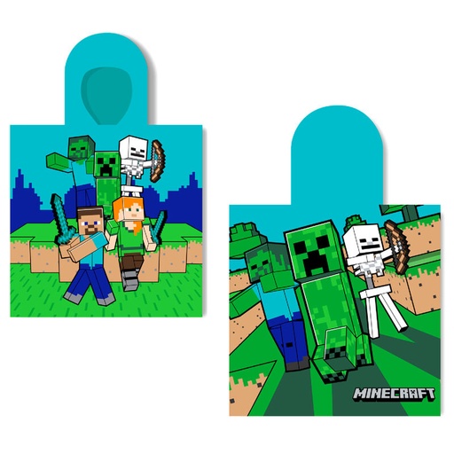 [8435631344636] Poncho toalla Minecraft algodon