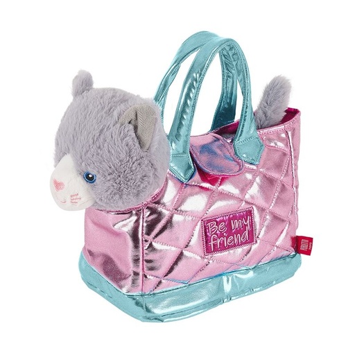 [8015831130866] Bolso mano + peluche Rosa gato Coco 28cm