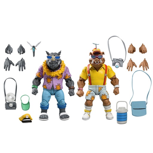 [634482543597] Blister 2 figuras Vacation Bebop &#38; Rocksteady Teenage Mutant Ninja Tortugas Ninja 18cm