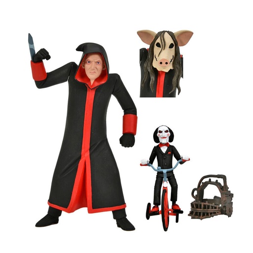 [634482606148] Figuras Jigsaw Killer & Billy the Puppet Tricycle Saw Toony Terrors 15cm