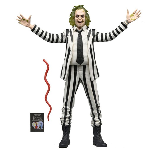 [634482607435] Figura Beetlejuice 1988 Black and White Striped Suit Beetlejuice 18cm
