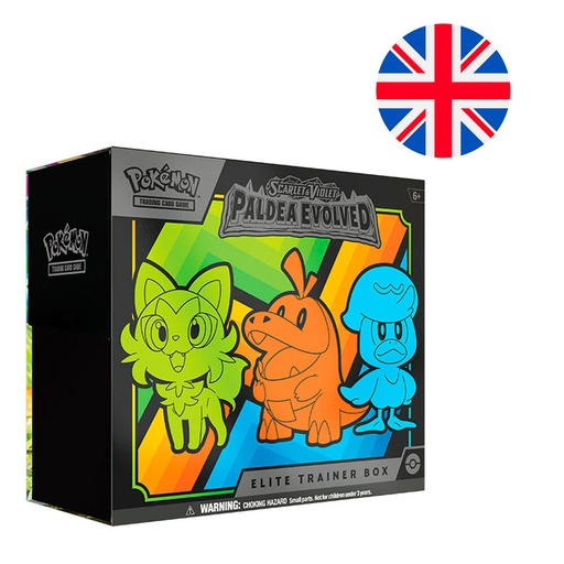 [820650853661] Estuche juego cartas coleccionables Entrenador Elite Paldea Evoled Escarlata y Purpura Pokemon ingles