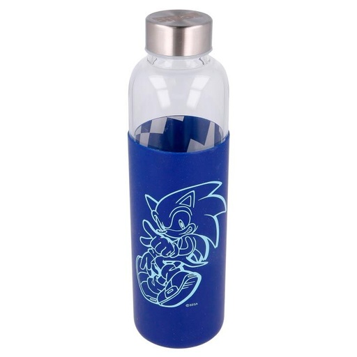 [8412497004935] Botella cristal Sonic The Hedgehog funda silicona 585ml