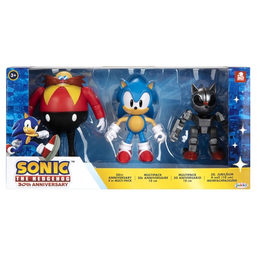 [192995408630] Blister 3 figuras 30th Anniversary Sonic The Hedgehog 10cm