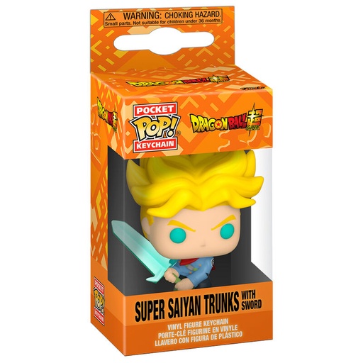 [889698595230] Llavero Pocket POP Dragon Ball Super Saiyan Trunks with Sword