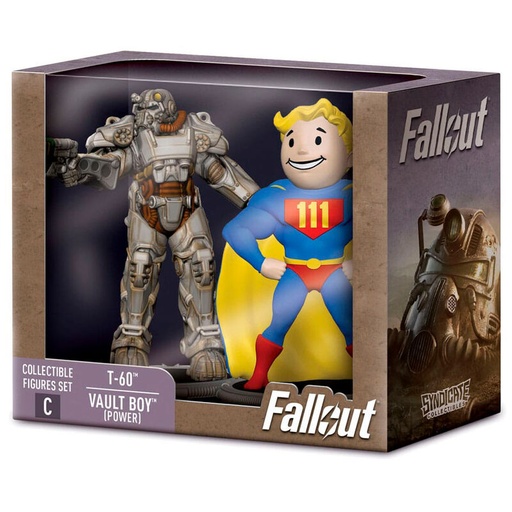 [840282631529] Set 2 figuras T-60 &#38; Vaoult Boy Power Fallout 7cm
