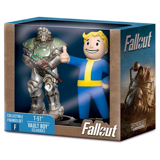 [840282631550] Set 2 figuras T-51 &#38; Vault Boy Classic Fallout 7cm