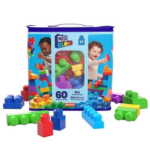 [65541084162] Bolsa Mega Bloks azul 60pzs