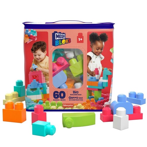 [65541084179] Bolsa Mega Bloks rosa 60pzs