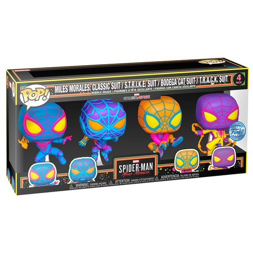 [889698691406] Blister 4 figuras POP Marvel Spiderman Miles Morales Exclusive
