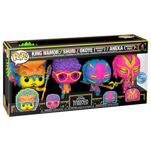 [889698691482] Blister 4 figuras POP Marvel Black Panther Wakanda Forever Exclusive