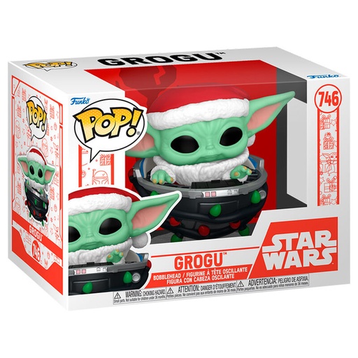 [889698800105] Figura POP Star Wars Grogu with Santa Hat in Pram