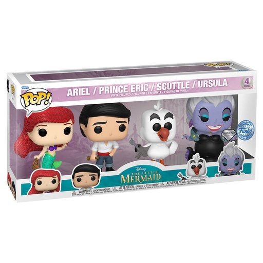 [889698691109] Blister 4 figuras POP Disney La Sirenita Exclusive