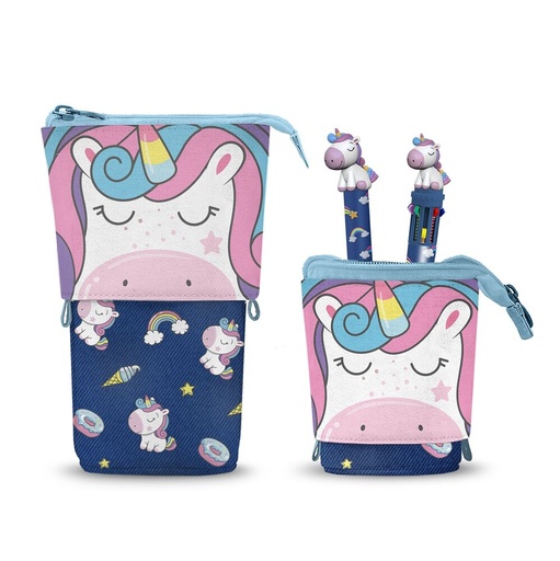 [8445118088663] Portatodo Unicornio + Boligrafo 10 colores + boligrafo borrable Oh My Pop!