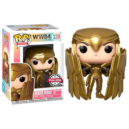 [889698466592] Figura POP DC Comics Wonder Woman 84 - Wonder Woman Gold Shield Metallic Exclusive
