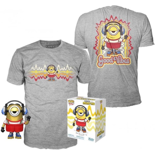 [889698484312] Set figura POP & Tee Minions Roller Skating Stuart Metallic Exclusive