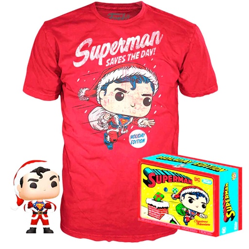 [889698506472] Set figura POP & Tee DC Comics Superman Exclusive Flocked