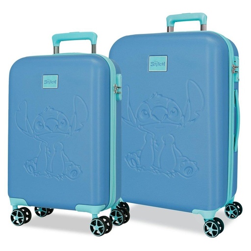 [8435692792476] Set 2 Maletas trolley ABS Azulon Stitch Disney