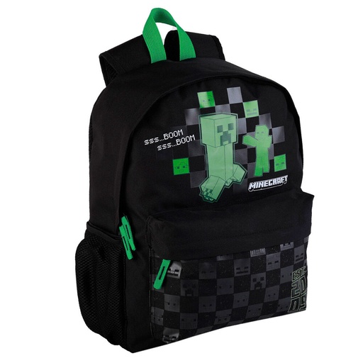 [8435632407125] Mochila portatil Creeper Minecraft 41cm adaptable