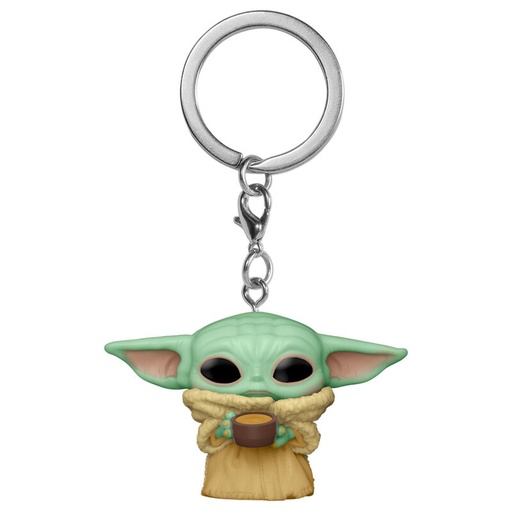 [889698530422] Llavero Pocket POP Star Wars The Mandalorian Yoda The Child with Cup