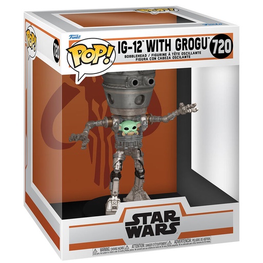 [889698800013] Figura POP Deluxe Star Wars The Mandalorian IG-12 with Grogu