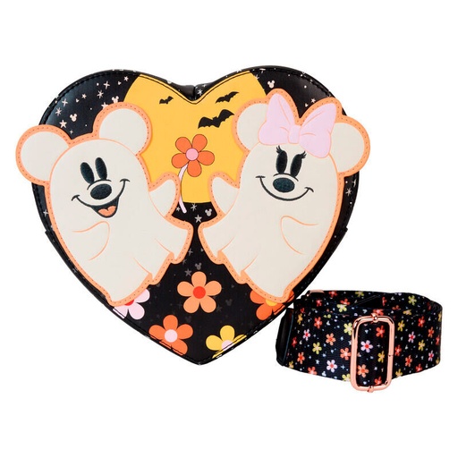 [671803520486] Bolso bandolera Floral Ghost Mickey &#38; Minnie Disney Loungefly