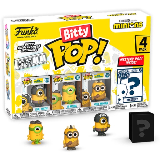 [889698730358] Blister 4 figuras Bitty POP Minions Series 1