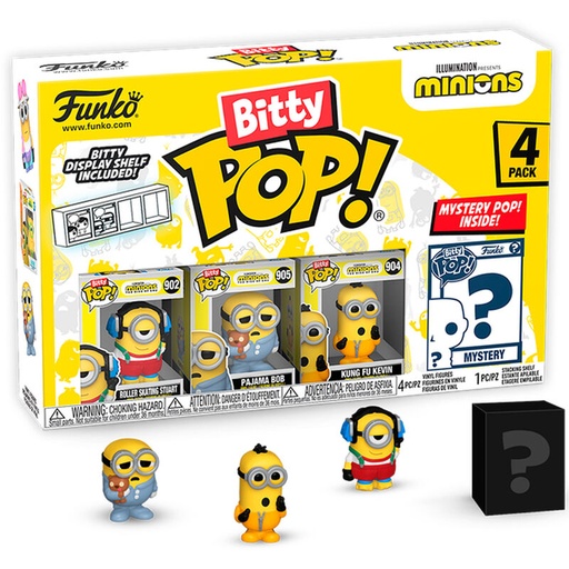 [889698730372] Blister 4 figuras Bitty POP Minions Series 3