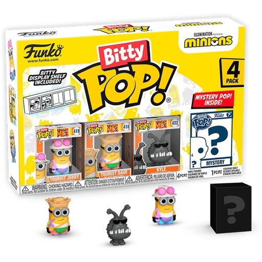 [889698730389] Blister 4 figuras Bitty POP Minions Series 4