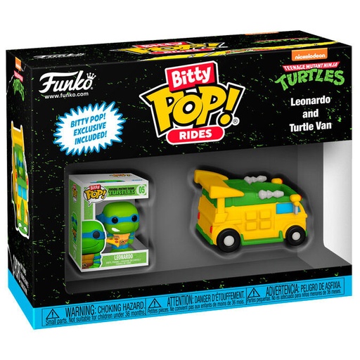[889698836265] Figura Bitty POP Ride Tortugas Ninja Leonardo and Turtle Van
