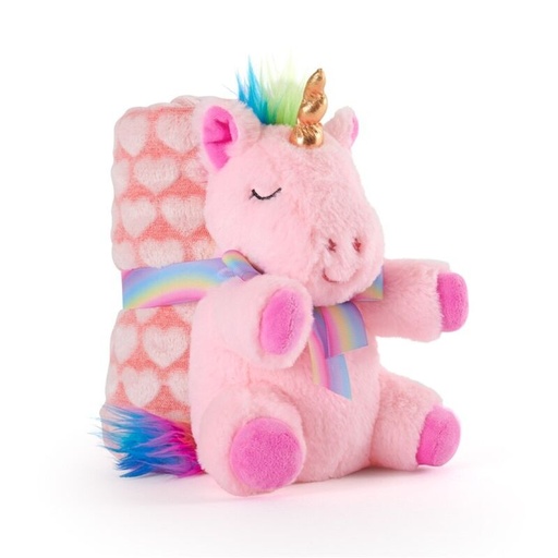 [8015831130699] Peluche + Manta suave Unicornio Lily 22cm