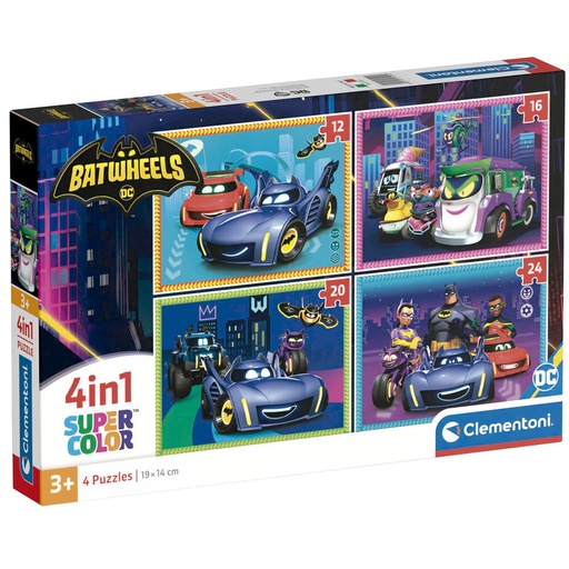 [8005125215294] Puzzle Batwheels DC Comics 12+16+20+24pzs