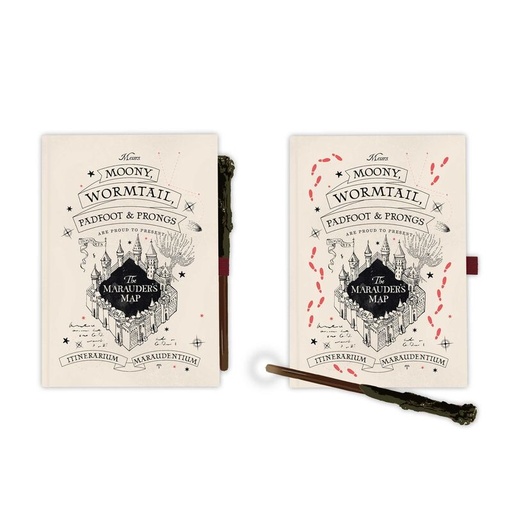 [8435497283247] Cuaderno A5 premium + boligrafo varita Mapa del Merodeador Harry Potter