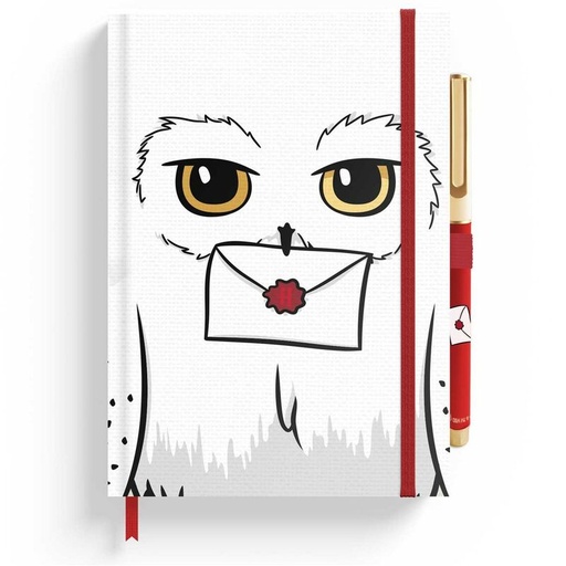 [8435747803843] Cuaderno A5 premium + boligrafo Hedwig Harry Potter