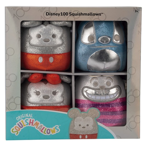 [196566196490] Blister 4 peluches Disney Squishmallows 12cm