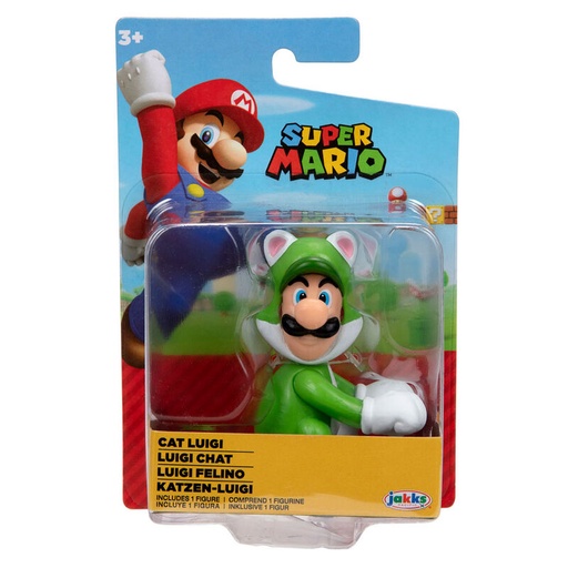 [39897914268] Figura Luigi Felino Super Mario Nintendo 6,5cm